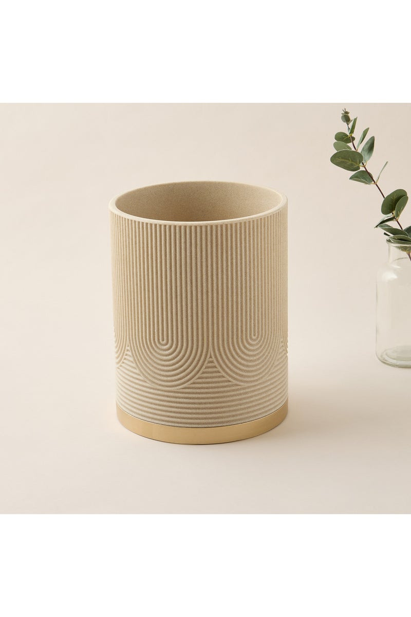 LIFESTYLE Swirl Textured Polyresin Waste Bin - Image 2